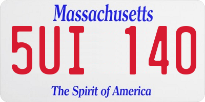 MA license plate 5UI140