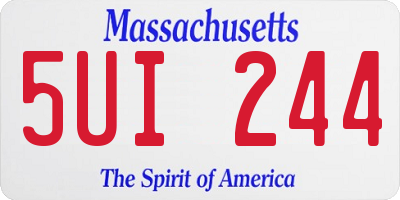 MA license plate 5UI244