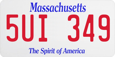 MA license plate 5UI349
