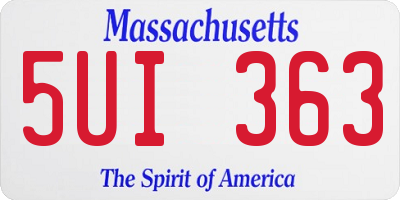 MA license plate 5UI363