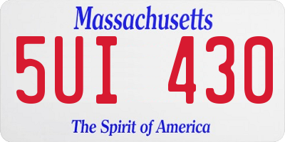 MA license plate 5UI430