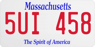 MA license plate 5UI458