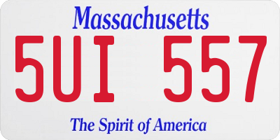 MA license plate 5UI557