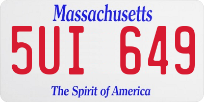 MA license plate 5UI649