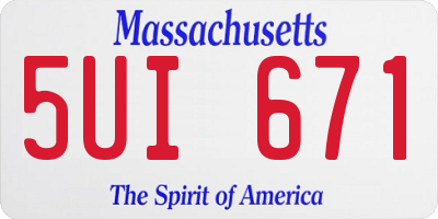 MA license plate 5UI671