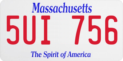 MA license plate 5UI756