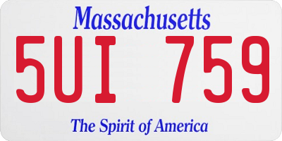 MA license plate 5UI759