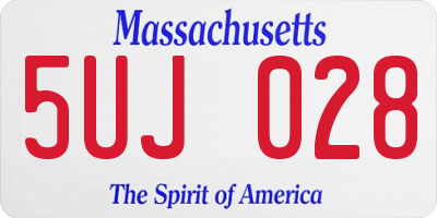 MA license plate 5UJ028