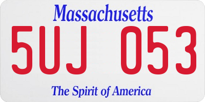 MA license plate 5UJ053