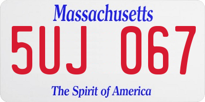 MA license plate 5UJ067