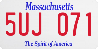 MA license plate 5UJ071
