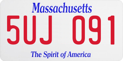 MA license plate 5UJ091