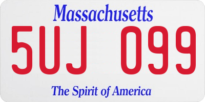 MA license plate 5UJ099