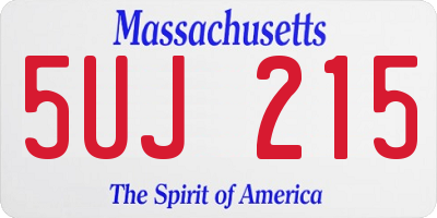 MA license plate 5UJ215