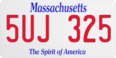 MA license plate 5UJ325