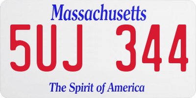 MA license plate 5UJ344