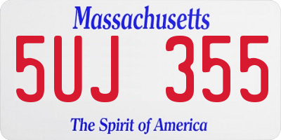 MA license plate 5UJ355