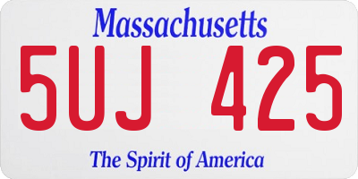 MA license plate 5UJ425