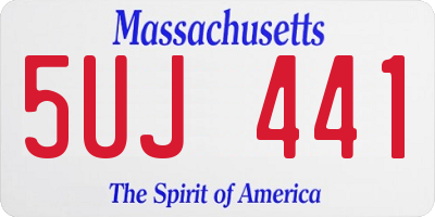 MA license plate 5UJ441