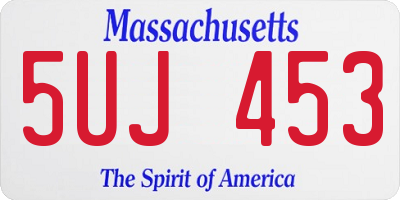 MA license plate 5UJ453