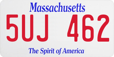 MA license plate 5UJ462