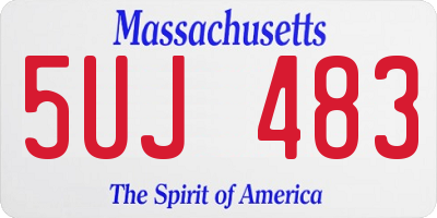 MA license plate 5UJ483