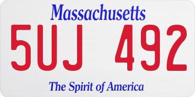 MA license plate 5UJ492