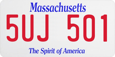 MA license plate 5UJ501
