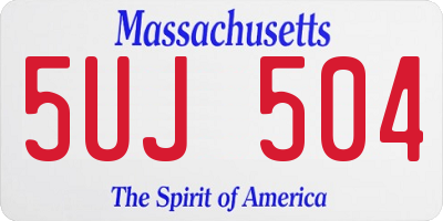MA license plate 5UJ504