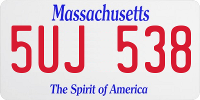MA license plate 5UJ538