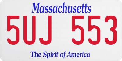 MA license plate 5UJ553