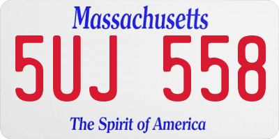MA license plate 5UJ558