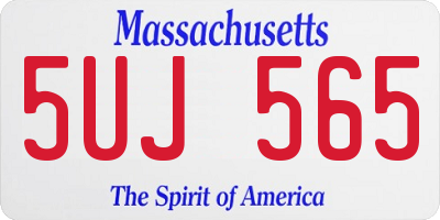 MA license plate 5UJ565