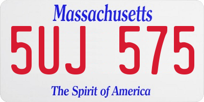 MA license plate 5UJ575