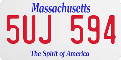 MA license plate 5UJ594