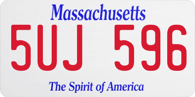 MA license plate 5UJ596
