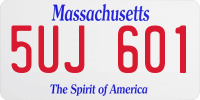 MA license plate 5UJ601