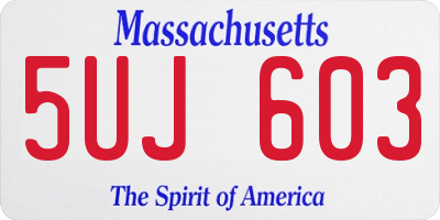 MA license plate 5UJ603