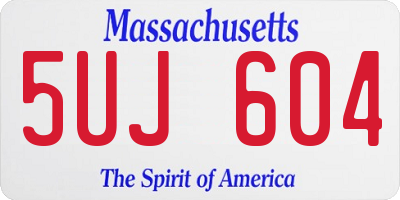 MA license plate 5UJ604