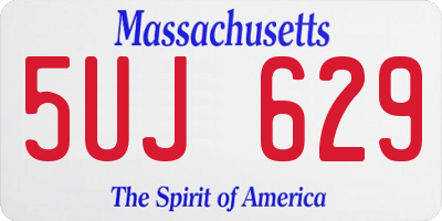 MA license plate 5UJ629