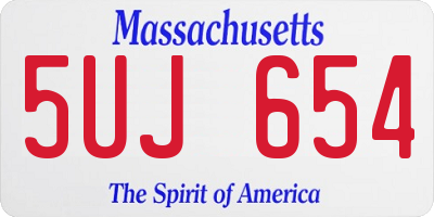 MA license plate 5UJ654