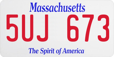 MA license plate 5UJ673