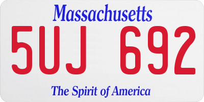 MA license plate 5UJ692