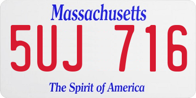 MA license plate 5UJ716