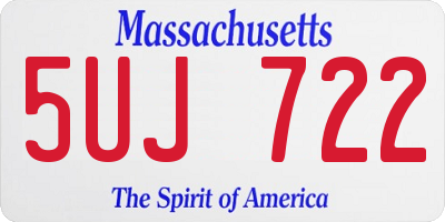 MA license plate 5UJ722