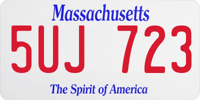 MA license plate 5UJ723
