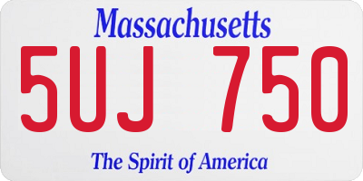 MA license plate 5UJ750