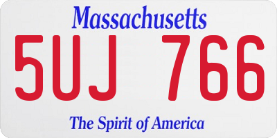 MA license plate 5UJ766
