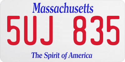 MA license plate 5UJ835