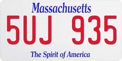 MA license plate 5UJ935